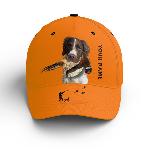 Hunting Dogs Pheasant Hunting Blaze Orange Custom Name Hat for Men, Choose hunting dog breeds FSD3967