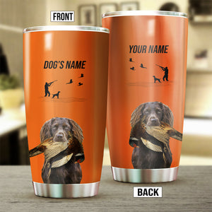 Boykin Spaniel Hunting Dog Custom names Orange Stainless Steel Tumbler Cup FSD4425