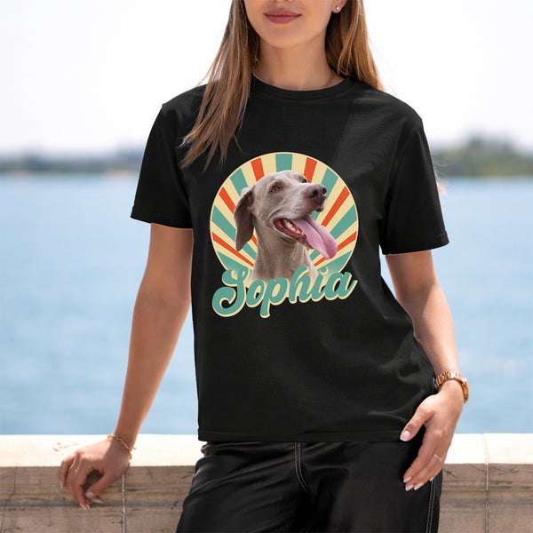 Custom Vintage Dog Standard T-Shirt, Dog Potrait Shirt Personalized Gift FSD4799