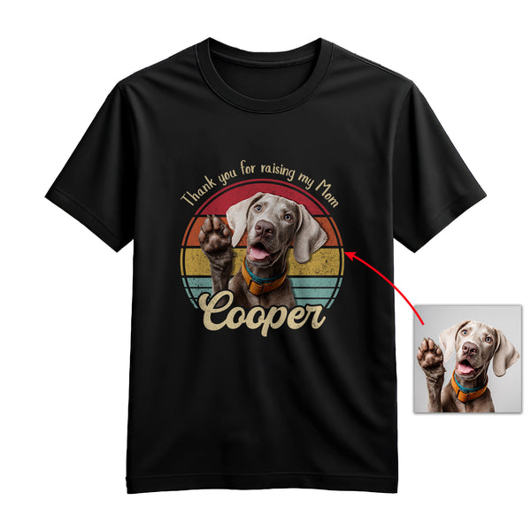 Custom Dog Photo Retro Style T-shirt for Grandma, Funny Mothers Day gift for Grandma FSD4802