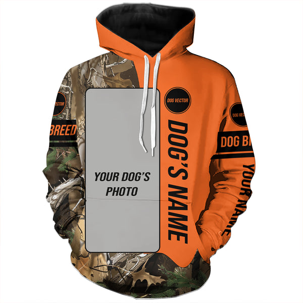 Custom Hunting Dog's Photo and Name All over printed Shirt, Personalized Hunting Dog shirt for Hunters FSD4184
