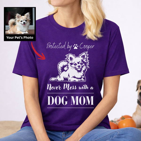 Funny Never Mess with a Dog Mom Custom T-shirt, Personalized Dog Gift for Dog Mom FSD4810
