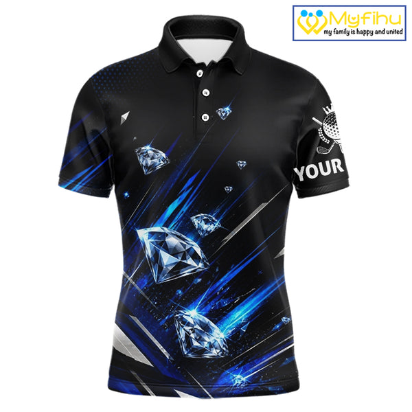 Funny Men’s Diamond Golf Polo Shirt –  Performance Golf Shirt, Golf Top NHT878