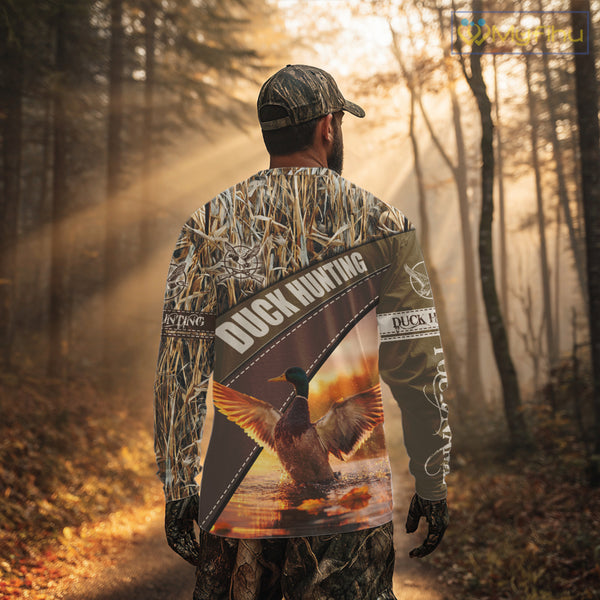 Mallard Duck Hunting Shirt Camo Custom Name Hunting Clothes For Hunters Best Gift NHT114