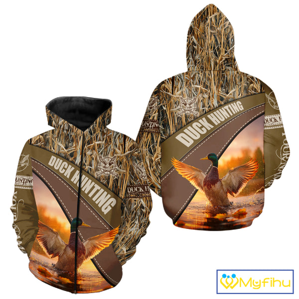 Mallard Duck Hunting Shirt Camo Custom Name Hunting Clothes For Hunters Best Gift NHT114