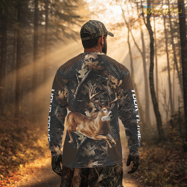 Whitetail Deer Jumping 3D All Over Print Shirts, Gift for Deer Hunters Men, Hunting Hoodie NHT355