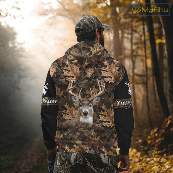 Deer Hunting Hunting Camo Brown Black Customize Name 3D All Over Printed Shirts NHT301