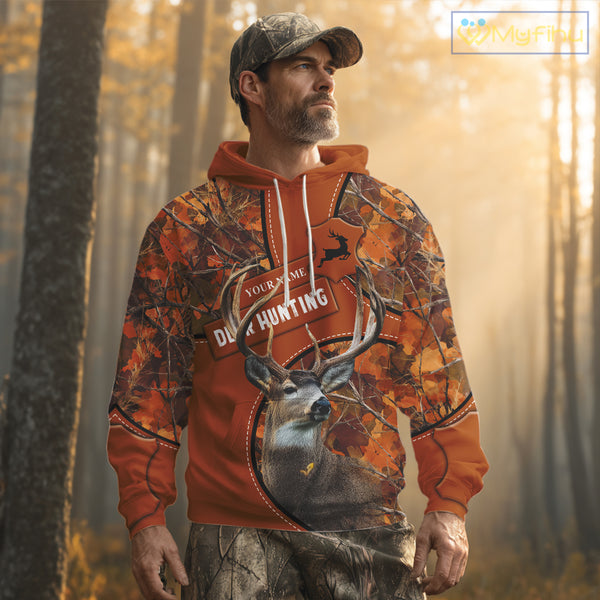 Whitetail Deer Hunting Shirt Orange Camo 3D All Over Print Personalized Gift for Hunters NHT38
