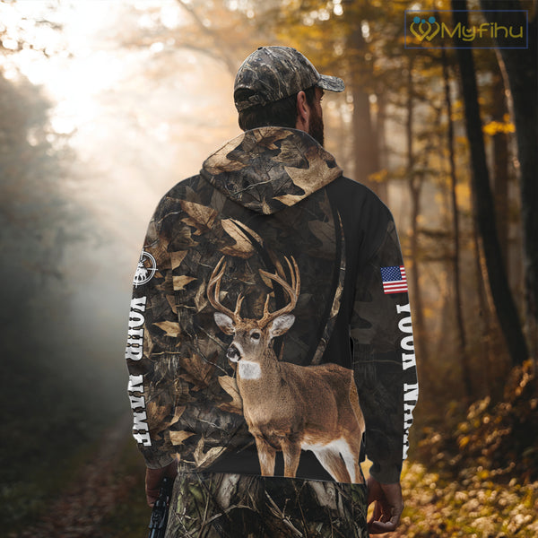 Deer Hunting Shirt Brown Camo 3D All Over Print, Hunting Clothes for Deer Season NHT260
