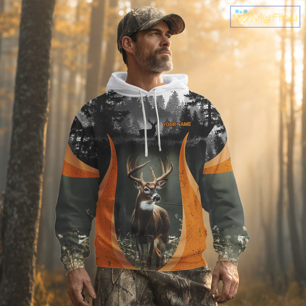 Custom Whitetail Deer Hunting Custom Name Camo Shirt, Deer Hunting Apparel, Hunting Gift NHT265