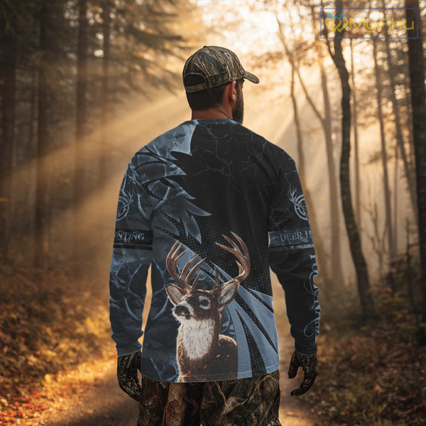 Deer Hunting Dark Blue Camo Grim Reaper Custom Name 3D All Over Print Shirts Gift For Hunters NHT84