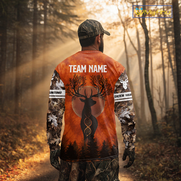 Deer Hunting Season Shirt DNA Tree Design Camo Big Game Hunting Gift, Hunting Clothes For Men NHT45