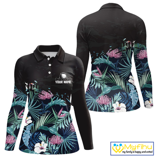 Custom Name Tropical Print Polo Shirt – Stylish Animal Print Golf Polo For Womens NHT856
