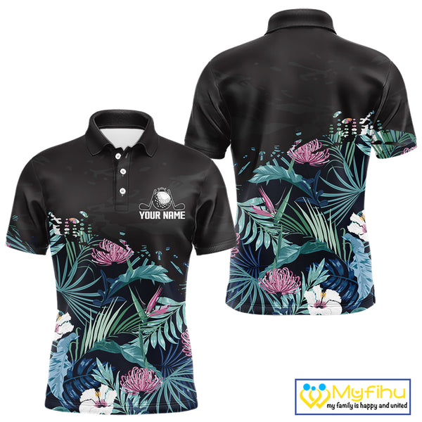 Custom Name Tropical Print Polo Shirt – Stylish Animal Print Golf Polo For Men NHT856