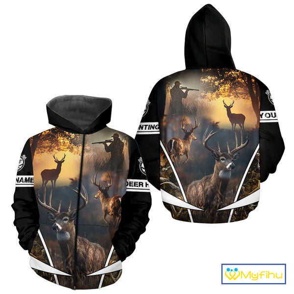 Personalized Deer Hunting Shirt, Custom Name 3D Deer Print, Perfect Gift for Hunters NHT279