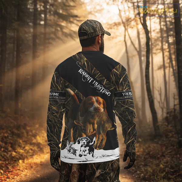 Custom Camouflage Rabbit Hunting With Beagle Dog For Hunter, Rabbit Hunting Gifts NHT270