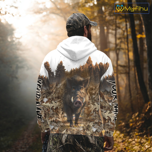 Beautiful Wild Boar Hunting Camouflage Custom Name Shirts for Hunter Gift For Hunter NHT102