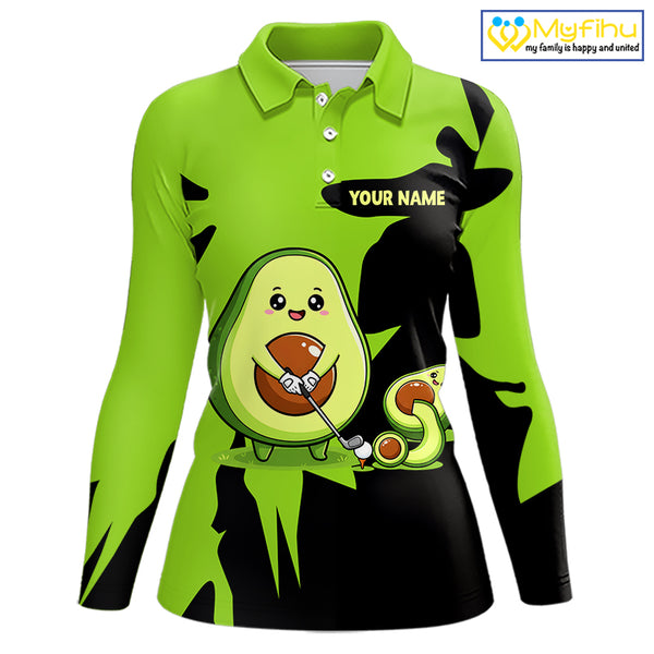 Green Golf Jerseys Funny Avocado Golf Shirts For Womens Custom Golf Team Shirts For Golfers NHT893