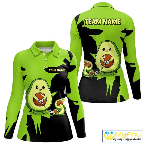 Green Golf Jerseys Funny Avocado Golf Shirts For Womens Custom Golf Team Shirts For Golfers NHT893