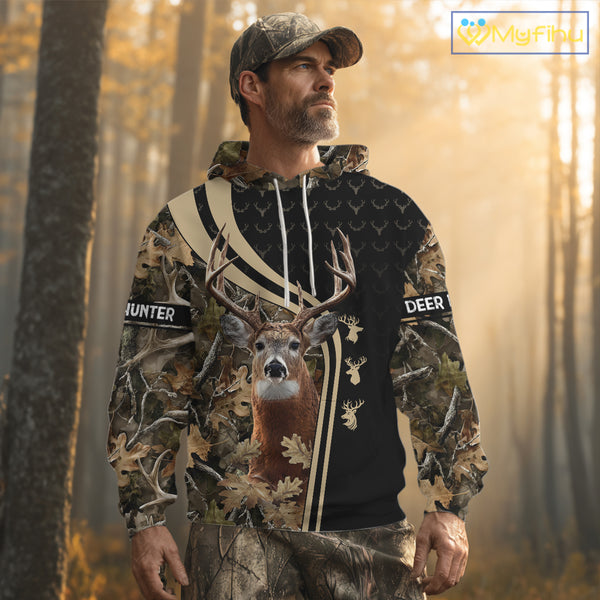 Custom Camo Forest 3D Animal Deer Hunting Shirt Best Hunting Clothes For Season NHT98