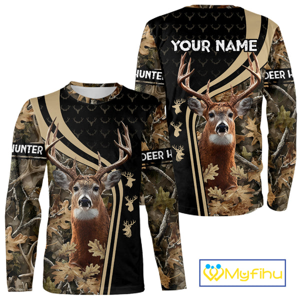 Custom Camo Forest 3D Animal Deer Hunting Shirt Best Hunting Clothes For Season NHT98