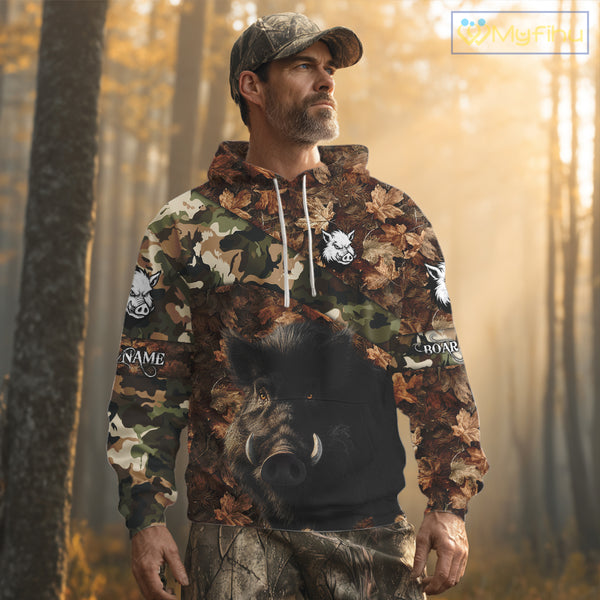 Personalized Name Boar Hunting Camouflage 3D All Over Printed Shirt, Boar Hunting Shirt NHT101