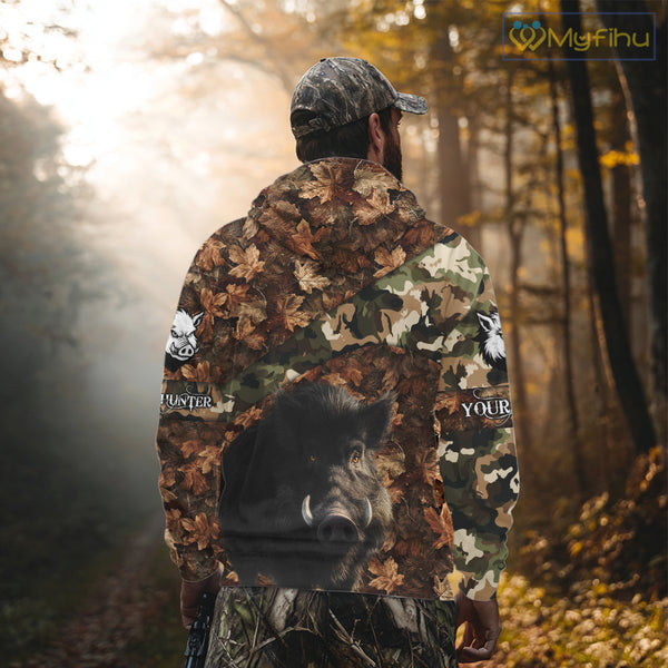 Personalized Name Boar Hunting Camouflage 3D All Over Printed Shirt, Boar Hunting Shirt NHT101
