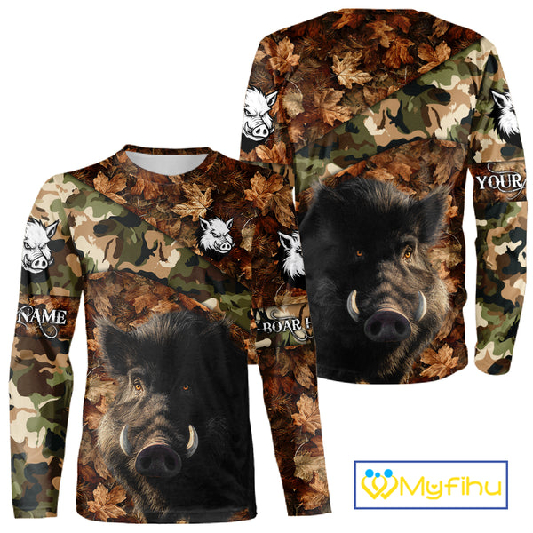 Personalized Name Boar Hunting Camouflage 3D All Over Printed Shirt, Boar Hunting Shirt NHT101