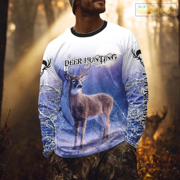 Deer Hunting Winter Hoodie, Long Sleeve Shirt – Personalized Team Name, For Deer Hunters NHT08