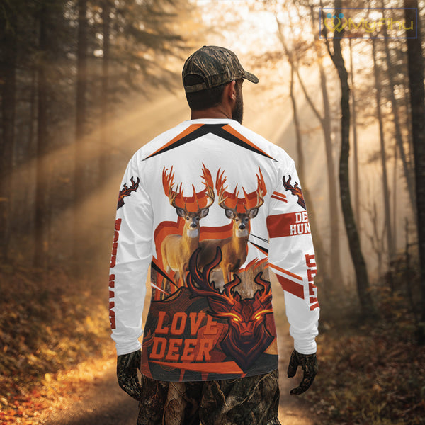 White-tailed Deer Buck Pair 3D Printed Orange Shirt – Personalized Gifts for Deer Hunters NHT11