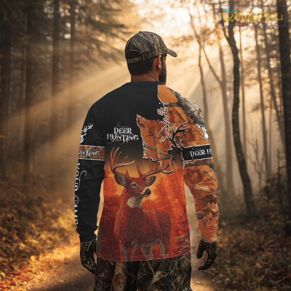 Best Custom Deer Hunting Shirt 3D All Over Print Autumn Forest Big Buck Personalized Gifts NHT35