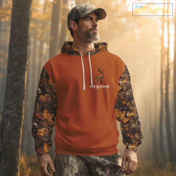 Best Deer Hunting Orange Camouflage Custom Name 3D All-Over Printed Shirt, Deer Hunting Gifts NHT51