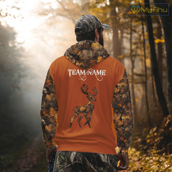 Best Deer Hunting Orange Camouflage Custom Name 3D All-Over Printed Shirt, Deer Hunting Gifts NHT51