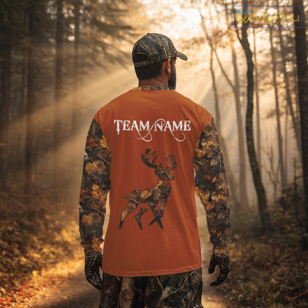 Best Deer Hunting Orange Camouflage Custom Name 3D All-Over Printed Shirt, Deer Hunting Gifts NHT51