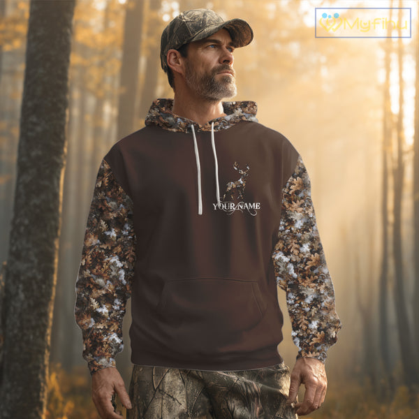 Best Deer Hunting Brown Camouflage Custom Name 3D All-Over Printed Shirt, Deer Hunting Gifts NHT52