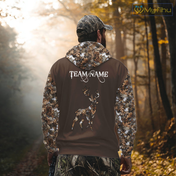 Best Deer Hunting Brown Camouflage Custom Name 3D All-Over Printed Shirt, Deer Hunting Gifts NHT52
