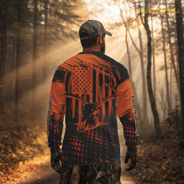 Best Deer Hunting Shirt 3D All Over Print Orange And Black Personalized Name For Hunters NHT63