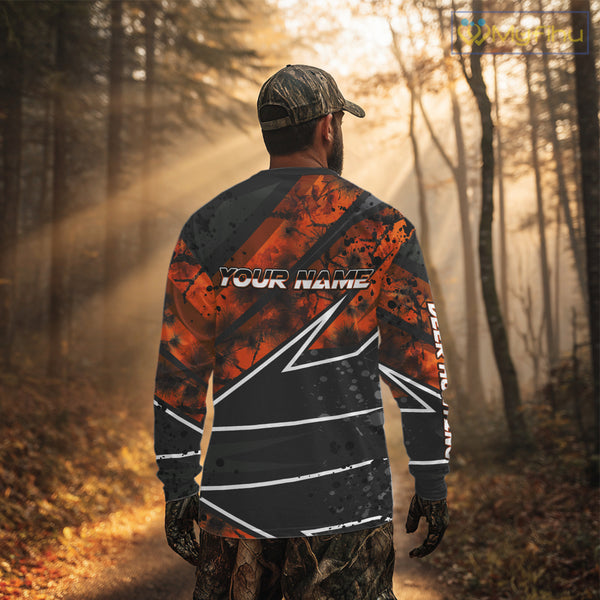 Deer Hunting Clothes 3D Orange Camo Black Custom Name Best Gifts For Deer Hunters NHT66