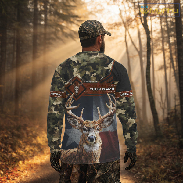 Whitetail Deer Hunting Shirt With Camouflage And Full 3D Print For Texas Deer Hunting Season NHT73