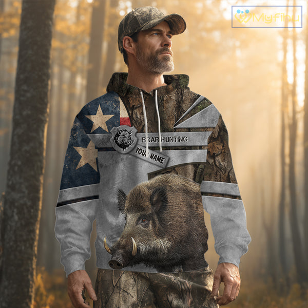 Best Wild Boar Hunting Camouflage TX Flag Custom Name Shirts for Hunter Gift For Hunter NHT107
