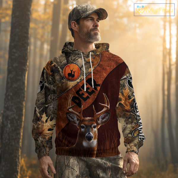Deer Hunting Camouflage Shirt With Custom Name, Custom Team Name, Hunting Gifts  NHT19