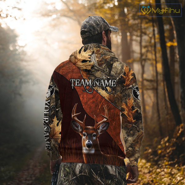 Deer Hunting Camouflage Shirt With Custom Name, Custom Team Name, Hunting Gifts  NHT19