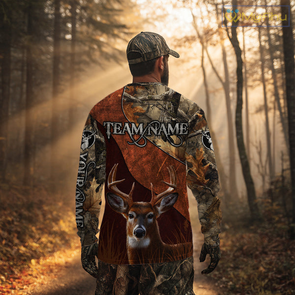 Deer Hunting Camouflage Shirt With Custom Name, Custom Team Name, Hunting Gifts  NHT19