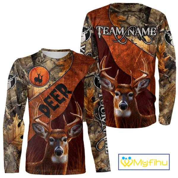 Deer Hunting Camouflage Shirt With Custom Name, Custom Team Name, Hunting Gifts  NHT19