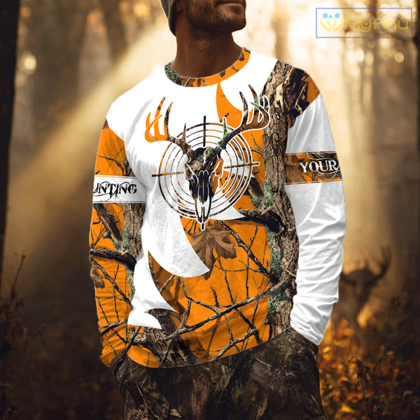 Custom Deer Skull Hunting Shirt 3D All Over Print Camo & Personalized Name, Gilfs for Hunter NHT31