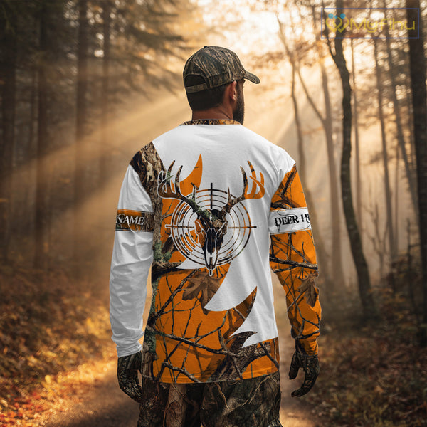 Custom Deer Skull Hunting Shirt 3D All Over Print Camo & Personalized Name, Gilfs for Hunter NHT31