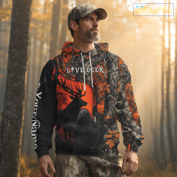 Deer Hunting Orange Camo Customize All Over Printed Shirts For Deer Hunters – NHT07