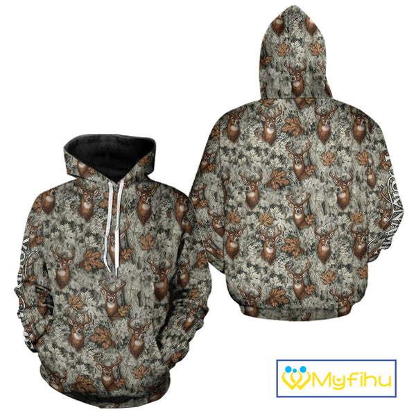 Beautiful Deer Hunting Shirt Pattern Deer Camo Custom Name 3D All Over Printed Hunting Gift NHT89