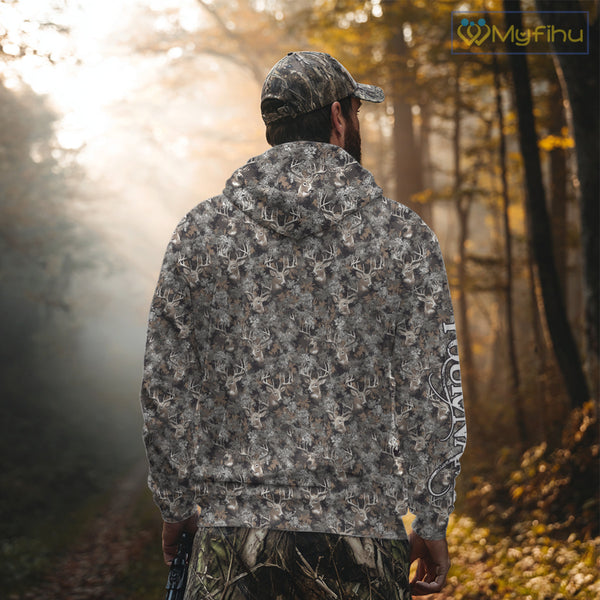 Beautiful Deer Hunting Shirt Pattern Deer Camo Custom Name 3D All Over Printed Hunting Gift NHT90