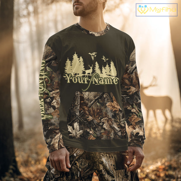 Deer hunting Shirt  3D All Over Print With Texas Flag & Forest Camo Best Gift For Hunter NHT30